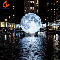 Lune gonflable géante avec lumière LED Ballon gonflable Planètes Lune Terre pour affichage extérieur