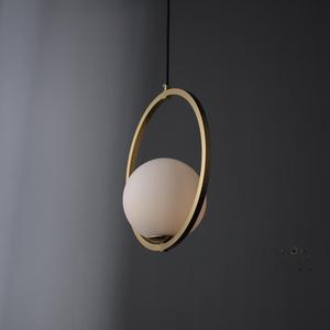 Lámpara Colgante LED de Cobre de Estilo Americano Moderno de Alta Calidad con Bola de Vidrio Esmerilado para Sala de Estar, Hotel - Product Image 3
