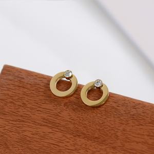 Pendientes Colgantes de Acero Inoxidable de Alta Gama con Diamantes CVD de Oro Coreano 750 para Mujeres, Hombres y Niñas - Product Image 5