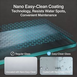 Doccia Moderna Personalizzabile con Elementi Floreali in Vetro Artistico Rinforzato, Telaio in Acciaio Inox, Spessore 8MM - Resistente e Facile da Installare - Product Image 2