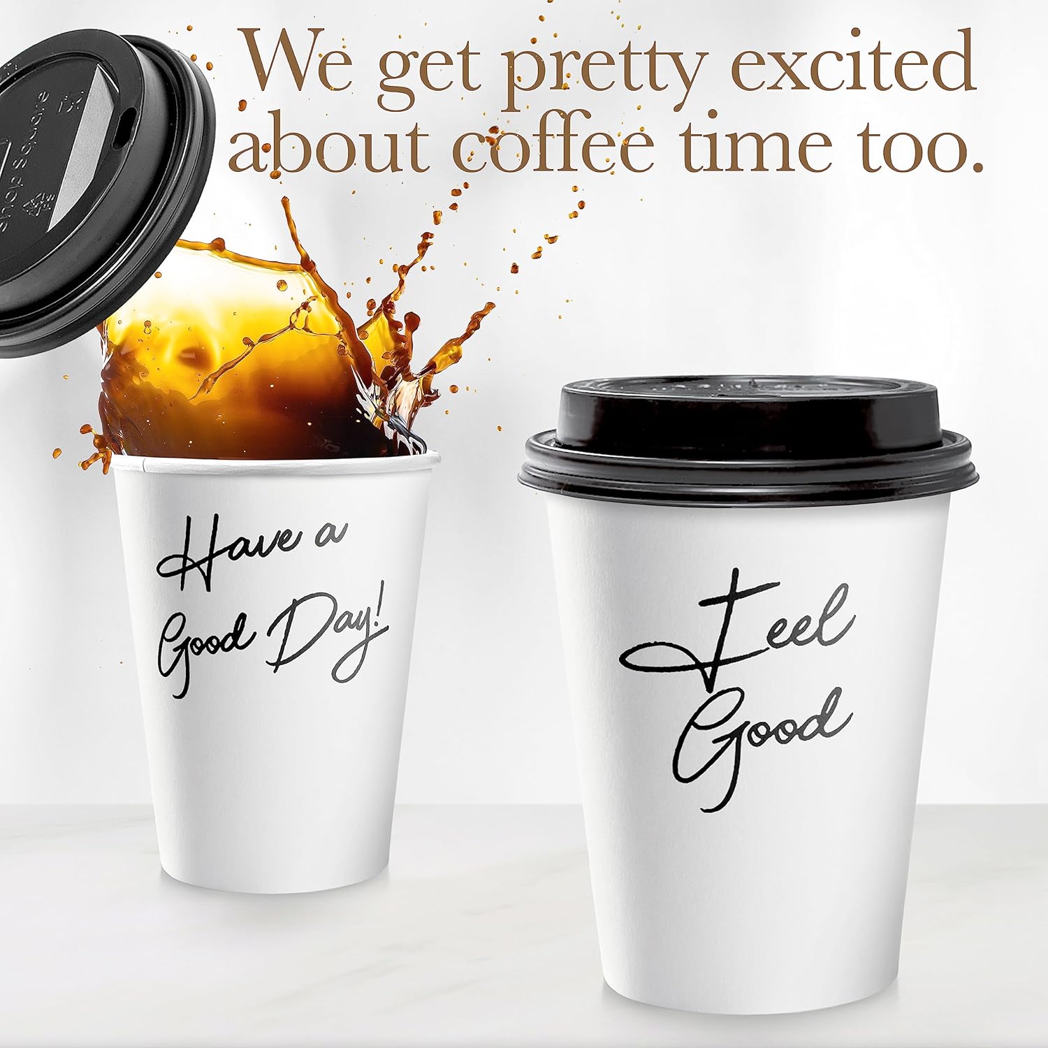 12 oz Disposable Coffee Cups with Lids (100 Pack) Eco-Friendly Go Paper for  Hot Cold Beverages Tea Hot Chocolate Water Juice| Alibaba.com