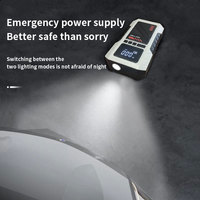 Démarreur de voiture 14,8 V 1000 A de pointe, compresseur d'air 25 L/min, batterie externe portable 6000 mAh, lampe torche LED, ensemble de pompe à pneus USB 5 V/2 A