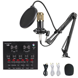 Tarjeta de sonido V8 V9 BM800, micrófono de estudio con tarjeta de sonido, grabación con cable, estudio externo, tarjeta de sonido en vivo - Product Image 3