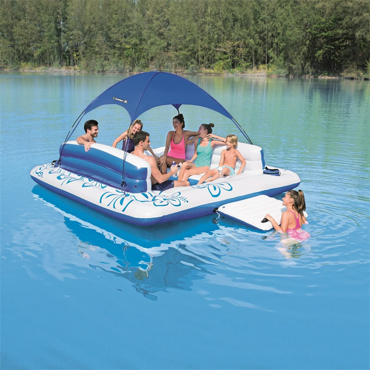 2022 nuovo personalizzato enorme Unicorn Party gonfiabile lago piscina fiume galleggiante letto/tenda isola 6 persone galleggiante in acqua all'aperto