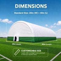 Tente gonflable géante à colonnes d'air, très demandée, pour l'entraînement de football et le stockage, avec conception personnalisable gratuite