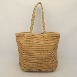 Tự Nhiên <span class=keywords><strong>Cutout</strong></span> Thiết Kế Vai Lớn Túi Tote Túi Giấy Rơm Túi Bãi Biển Mua Sắm Kỳ Nghỉ Bãi Biển Túi Xách - Product Image 3