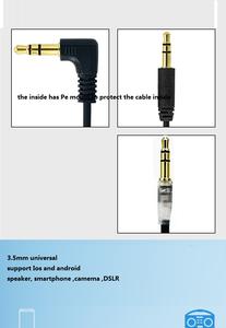 Mâle mâle 3.5mm TRS TRR S <span class=keywords><strong>Jack</strong></span> enroulé plaqué or stéréo Aux Audio câble d'extension téléphone portable Home cinéma PVC veste DSLR caméra - Product Image 5