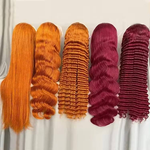 วิกผมบราซิลแท้แบบลอน<span class=keywords><strong>สวย</strong></span> สีเข้มด้านบน วิกผมลูกไม้โปร่งใส HD วิกผมลอนเด้งแบบไล่สีส้ม - Product Image 3