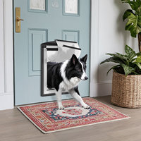 Porte pour animaux de compagnie MAVRICFLEX, cadre métallique robuste, écologique, forme carrée, fermeture à bouton, entrée bidirectionnelle pour les grands chiens, utilisation intérieure/extérieure