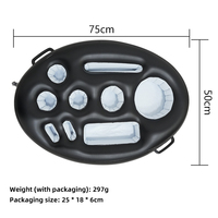 Plateau flottant gonflable d'été pour l'extérieur en PE pour piscine, plage, lac, fête aquatique - Support multifonctionnel pour boissons et glacière