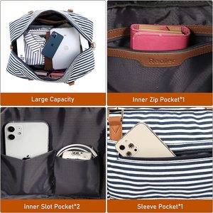 Realer Fashion <strong>Stripes</strong> Style 2pcs/set PU Canvas Overnight Duffel <strong>Bag</strong> With Shoe Compartment Waterproof Luggage <strong>Duffle</strong> Travel <strong>Bags</strong>