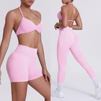 Soutien-gorge de sport sans coutures à maintien élevé, col en V, dos halter, en Spandex/Nylon, pour femme, sensation seconde peau, design dos élégant, séchage rapide, idéal pour le yoga et la course à pied