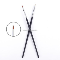Label privé T22 poils de vison manche en bois larme fossé détail pinceaux de maquillage pointe pointue précise pinceau correcteur pinceau Eyeliner fin