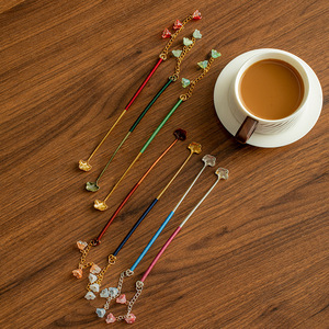 Oogishido Tea Scoop Tassel Rope Portable Retro Tea Ceremony Utensil <b>Coffee</b> <b>Spoon</b> Tea Pick - Product Image 2