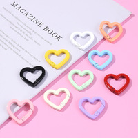Colgante DIY Material joyería anillos accesorios forma de corazón llavero Clip lindo Rosa Snap llavero gancho llavero