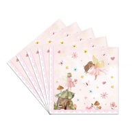Décoration de fête de fée des fleurs, vaisselle, nappe jetable pour anniversaire de fille, assiette en papier, gobelet en papier, mouchoir