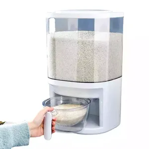 Rice Dispenser Large Grain Food Cereal Storage Container with Measuring Cup Bins for Kitchen Pantry Organizer