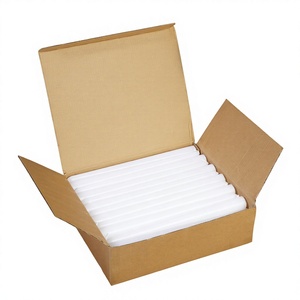 Lot de 48 bougies classiques européennes rouges et blanches en paraffine semi-artisanales, longues, pour hôtel, idéales en cas de panne de courant ou d'urgence - Product Image 1