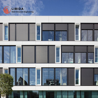 Mur-rideau moderne futuriste en alliage d'aluminium, double vitrage trempé, anodisé, durable, couleur personnalisée, design cinétique paramétrique
