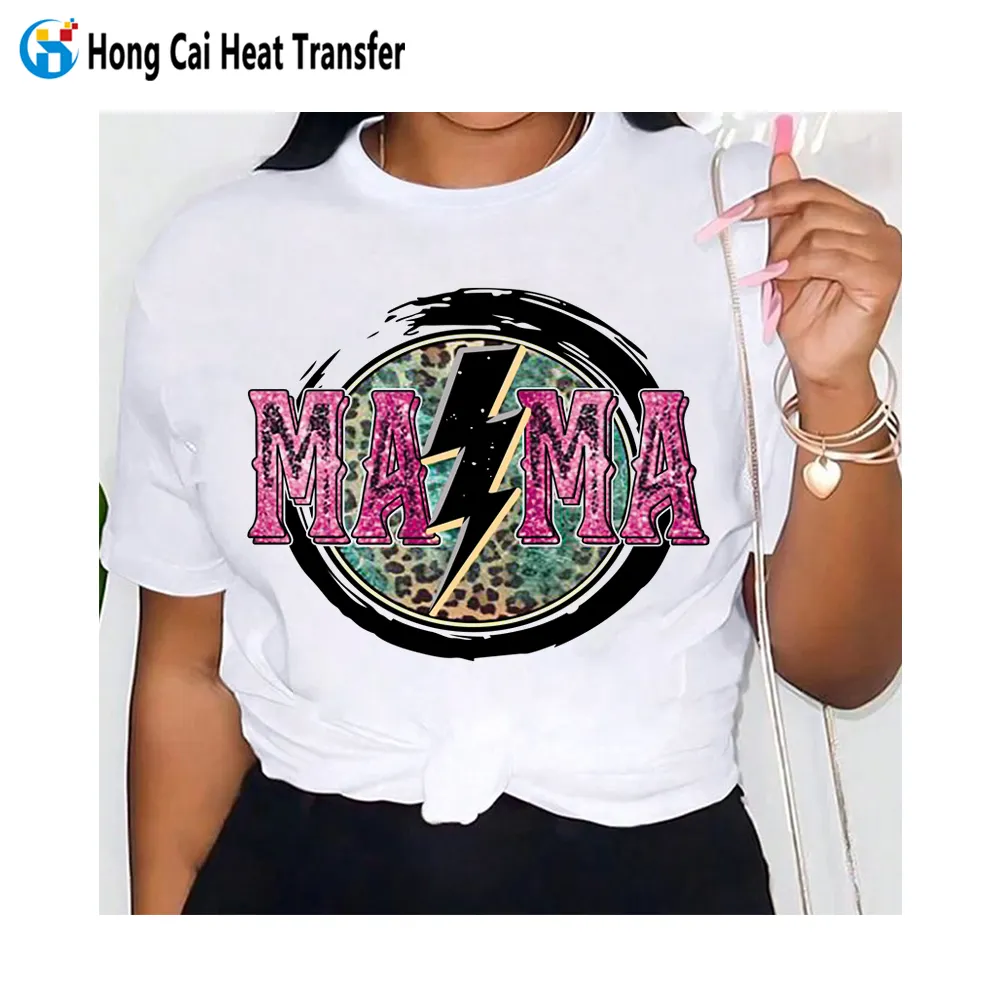 Camisetas femininas com estampa de algodão personalizadas por atacado Hongcai, camisetas casuais personalizadas para meninas