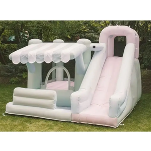 Maison de rebond d'éclaboussures de marché blanc et gris avec toboggan Combo Backyard Kids Water Gonflable Bouncer Jumping Bouncer - Product Image 1