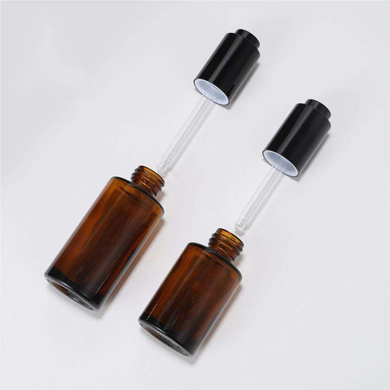 ขวดสีเหลืองอำพัน + ปุ่มกดหยด