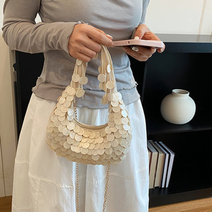 Custom Layered Shell Beaded Party Design Glamorous <b>Sparkly</b> Party <b>Mini</b> Hobo Prom Bag Glam Night Out Wedding Essential Purse - Product Image 5