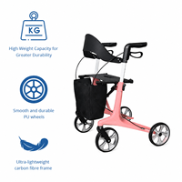 Déambulateur en fibre de carbone pour personnes âgées |   Hauteur réglable, pliable, haute capacité de charge, léger, certifié CE, confortable