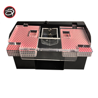 Mélangeur de cartes automatique de luxe ZHENLONG à 2 jeux pour Baccarat, Texas Poker, Jeux d'argent, Personnalisable, Électronique, LED, Métal Noir QL-MCS-02