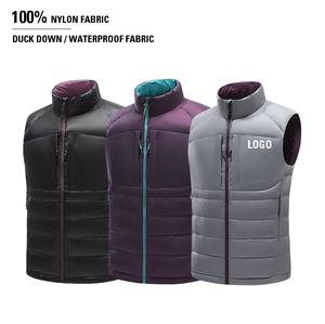 Gilet d'hiver <span class=keywords><strong>sans</strong></span> manches léger et formel pour homme, <span class=keywords><strong>veste</strong></span> de travail en duvet de canard avec logo personnalisé - Product Image 1