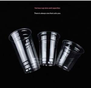 Vasos de PET personalizados al por mayor, totalmente transparentes, para bebidas frías, café helado y té de burbujas, con tapas, para dulces y basura. - Product Image 6