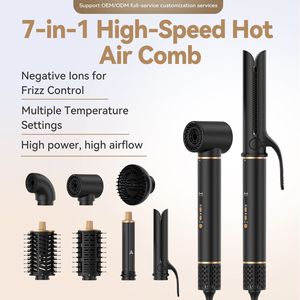 Asciugacapelli Ionico con 7 Accessori, Styler per Capelli Automatico Bidirezionale, Multi-Temperatura, Asciugatura Rapida per Casa e Salone - Product Image 4