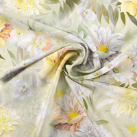 Prix d'usine personnalisé impression numérique fleur confortable soyeux satin de luxe tissu pour les femmes vêtements