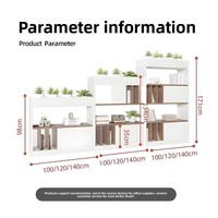 WJG-210X Meuble de classement de bureau en bois, anti-magnétique, démontable, avec étagère de rangement multi-niveaux et écran décoratif floral