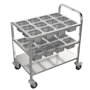 Carrito para Bandejas GN de Acero Inoxidable, Equipo de Cocina Comercial, Equipo de Cocina para Restaurantes, Equipo de Servicio para Hoteles y Restaurantes - Product Image 2