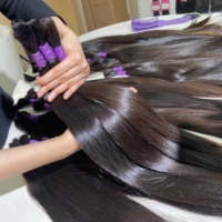 Cheveux humains bruts vietnamiens en vrac, non traités, fournisseur en gros, cuticules alignées, provenant d'un seul donneur