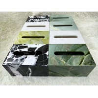 Luxe pierre naturelle Cube Calactta Viola marbre boîte à mouchoirs porte-serviettes papier boîte de rangement pour hôtel Restaurant décor à la maison