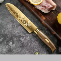 Ensemble de couteaux de cuisine en acier inoxydable doré pour couper les os en tranches pour chef de cuisine Accessoires pour fruits et légumes