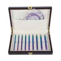 Kit d'aiguilles à tricoter circulaires détachables pour pulls, avec accessoires de tricot rotatifs, en oxyde d'aluminium, dans boîte en bois colorée