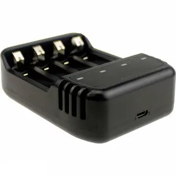 Amazon hot sales Single Cell Ni-Cd Ni-MH Battery Smart Charger 4 ports for AAA AA battery usb charger for digital products