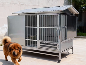 Caseta para Perros de Acero Inoxidable Grueso, Transpirable, Resistente a la Lluvia y al Óxido, para Perros Grandes - Product Image 1