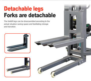 Taşınabilir Forklift Elektrikli İstifleyici Mini Kısa Çatallı Transpalet - Product Image 4