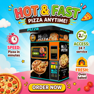 Distributeur automatique de pizzas en libre-service pour l'extérieur, entièrement automatique, en acier inoxydable, écran tactile 55 pouces, contrôle par IA, nettoyage automatique - Product Image 1