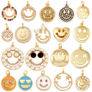 Ciondolo con Espressione Facciale Felice e Piangente, Emoticon d'Amore 'Chiamami', in Colore Oro, Accessori per Creazione di Gioielli, Collane e Bracciali L92 - Product Image 1