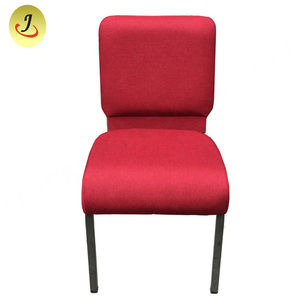 Silla de iglesia de teatro acolchada roja cristiana de metal moderno apilable - Product Image 1