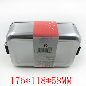 Custom Eco Friendly Rectangular Aluminum <b>Lunch</b> <b>Box</b> 176x118x58mm Metal Bento <b>Box</b> Food Storage Container with Side Latches - Product Image 4