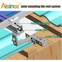 Accessoires solaires personnalisés ARTSIGN avec rails de montage en aluminium solaire et serre-câbles pour système de montage sur toit en tuiles