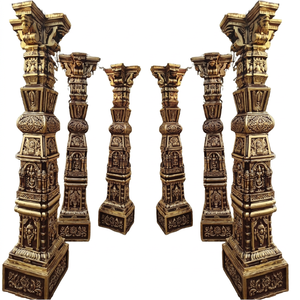 Modern South Indian <b>Wedding</b> Decor Pillar Wooden Chairs Stage Backdrop Bride's <b>Props</b> Shobha Jain Impex Delhi India - Product Image 1