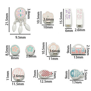 Perles d'espacement en alliage plaqué argent de formes variées pour la fabrication de bracelets, style chinois, accessoires de bijoux DIY 8mm AC3721 - Product Image 2