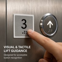 Autocollants personnalisés en PVC pour boutons d'ascenseur en braille avec numéros de étage, modèle 011, taille personnalisée pour l'identification des panneaux d'ascenseur accessibles